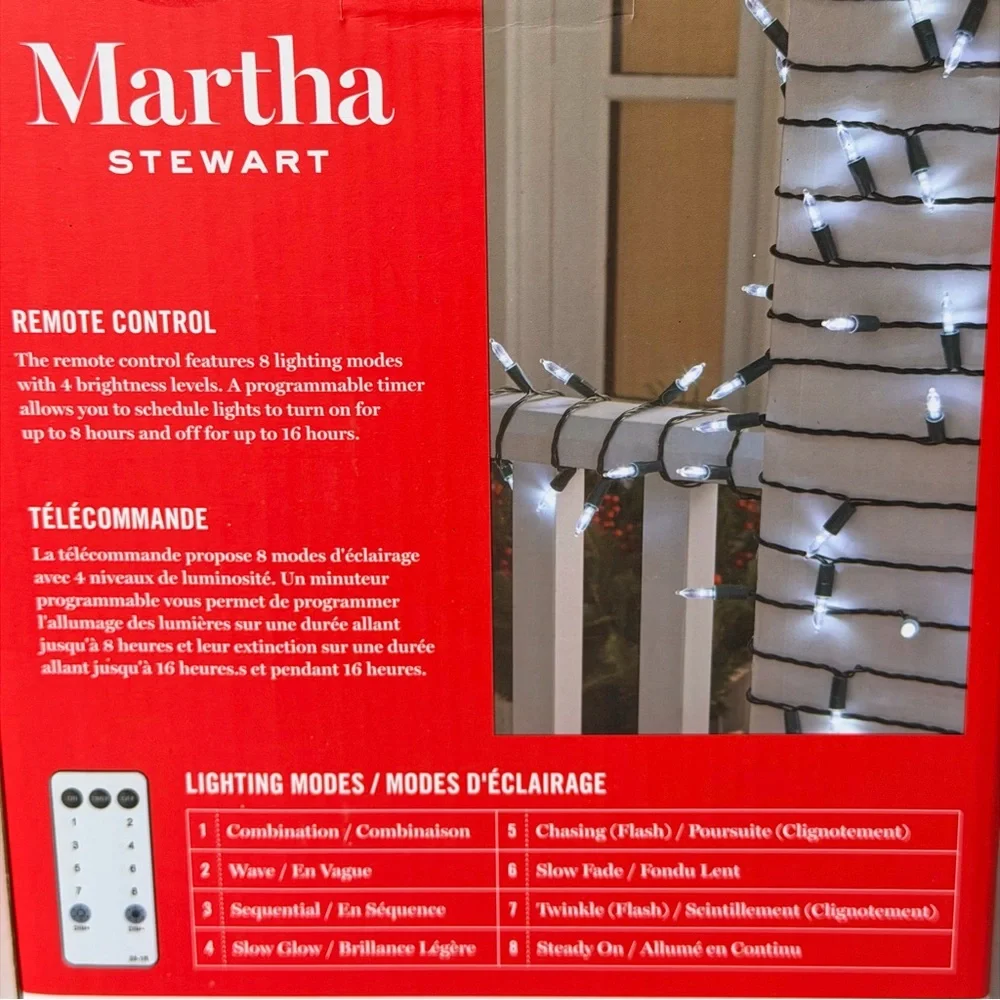 Martha Stewart 200 Cool White Holiday String Lights
